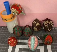 Vintage Lot Of 8 Assorted Christmas Ornaments Handmade