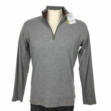 Robert Graham Elliot 1/4 Zip Sweater S Heather Light Gray Golf Mens NWT $198