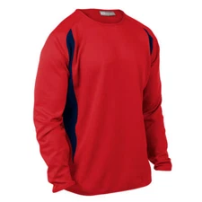 New Boombah Men's Fuse Crew Neck Pullover XL Extra Large Red Navy Mens Jacket
