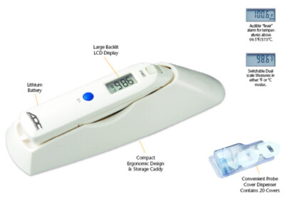 NEW ADC ADTEMP 424 Clinical Typanic Ear Thermometer w/ Case