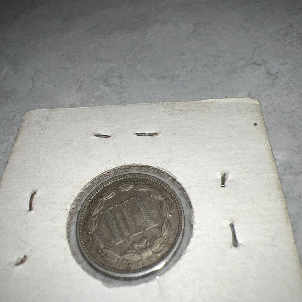 1881 Three Cent Nickel Piece 3C Ungraded/possible Die Clash On Neck - Image 2 of 4