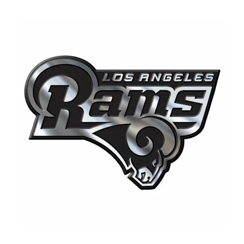 NEW LOS ANGELES RAMS CAR Mesh Grip STEERING WHEEL COVER & PLASTIC CHROME DECAL - Image 3 of 4