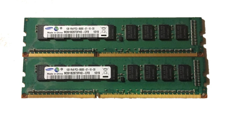Samsung Memory 8500E 2GB (2x 1GB) Desktop PC RAM DDR3 1RX8 M391B2873FH0-CF8 - Image 2 of 4