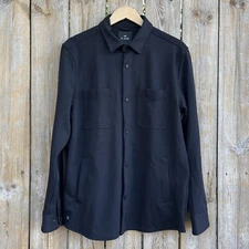 01. Algo Twill Commuter Jacket Black Front Snap Long Sleeve Pockets Medium **