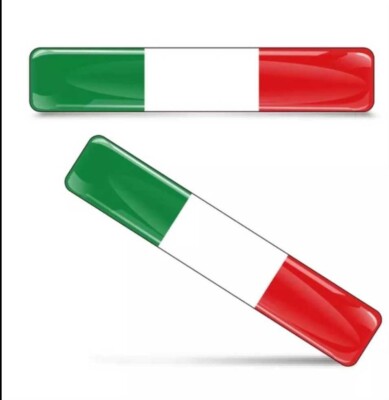 2x 3D Gel Aufkleber Italien Fahne Italie Flagge Sticker Emblem Italy Flag