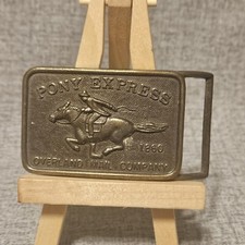 Vintage Brass Buckle - Pony Express 1890 Overland Mail Company