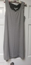 Carole Little Black White Stripe Dress NWOT Size M $79