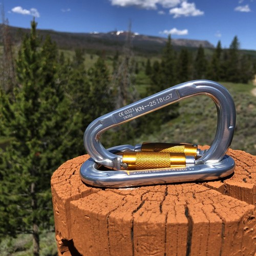 Heavy Duty Climbing Screwgate Locking Aluminum D Ring Carabiner Hammock Clip - Picture 4 of 4