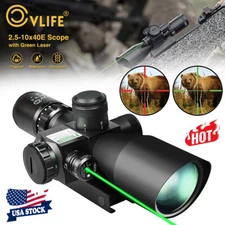 2.5-10x40e Rifle Scope Red/Green Illuminated Mil-Dot Reticle Optic Scope + Laser