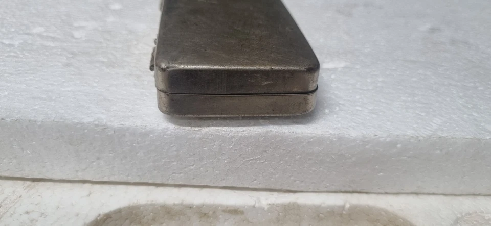 Caja de cigarrillos de plata alemana hecha a mano vintage de 1900 caja de tuercas de betel Foto 4 de 4