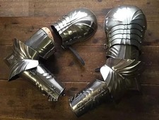 Medieval Gothic LARP SCA Pauldrons  Bracers With Elbow Complete Arm Porte Armor