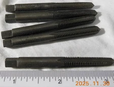 5 of 14-24 OSG spiral-4-flute taps Marked: 14 △△ 24 USE 7 DRILL