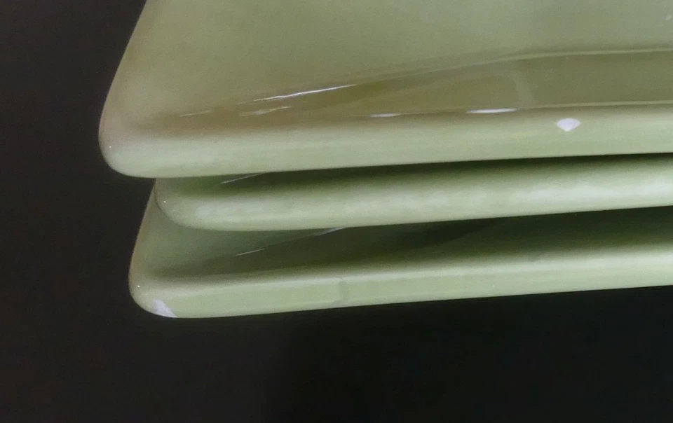 Set of 3 Corsica Square Dinner Plate 10 3/8" Sage Green - Image 2 of 4