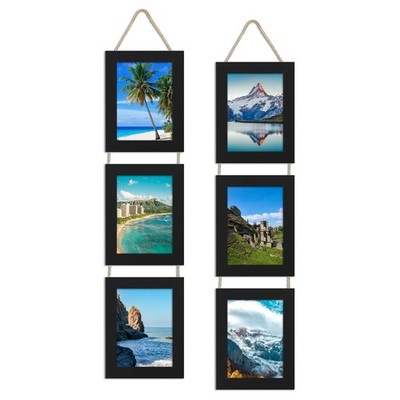 ccdcc 5x7 Collage Picture Frames Set of 2, Rustic Wooden Real in, Black