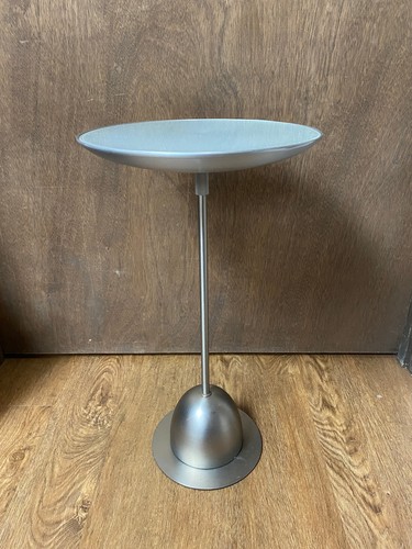 Umbra Scope Side Table Nickel by David Quan Adjustable Glass Top READ