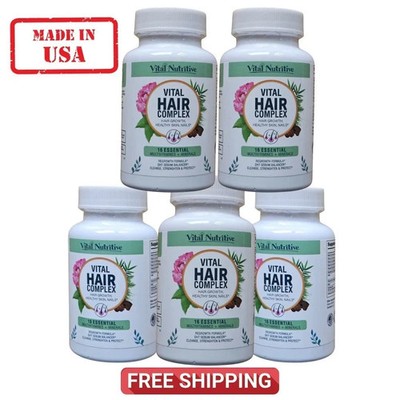 5 Pack Vital Hair Complex Hair Growth Vitamins for Women & Men Biotin
