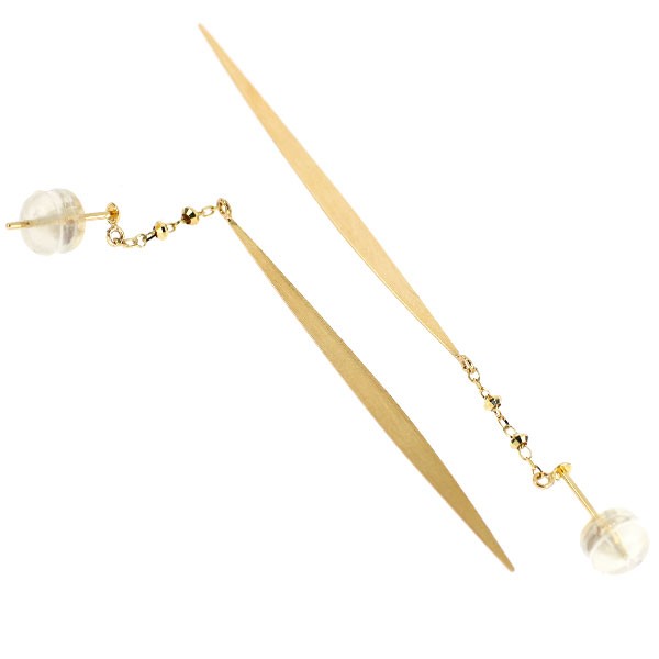 K10YG design earrings - Auth free shipping from Japan- Auth SELBY_JAPAN