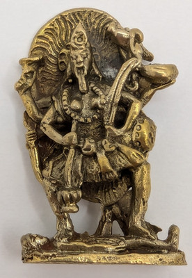 Kali Goddess Hindu Pocket Amulet Brass Mini Statue Idol Talisman Charm 1.4'' Tall