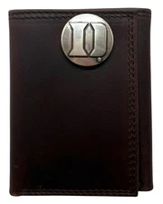 Duke Blue Devils Genuine Leather Trifold Wallet w/Concho-Enmon-New in Tin