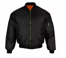 MA1 Mens Air Force Classic Bomber Jacket Military Style Padded Biker Jacket Top