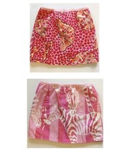 Lilly Pulitzer Reversible Wrap Skirt Size 6 Pink Butterfly Zebra Print