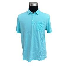 Calvin Klein Liquid Cotton Polo Shirt in Aqua Splash Mens Size large NEW