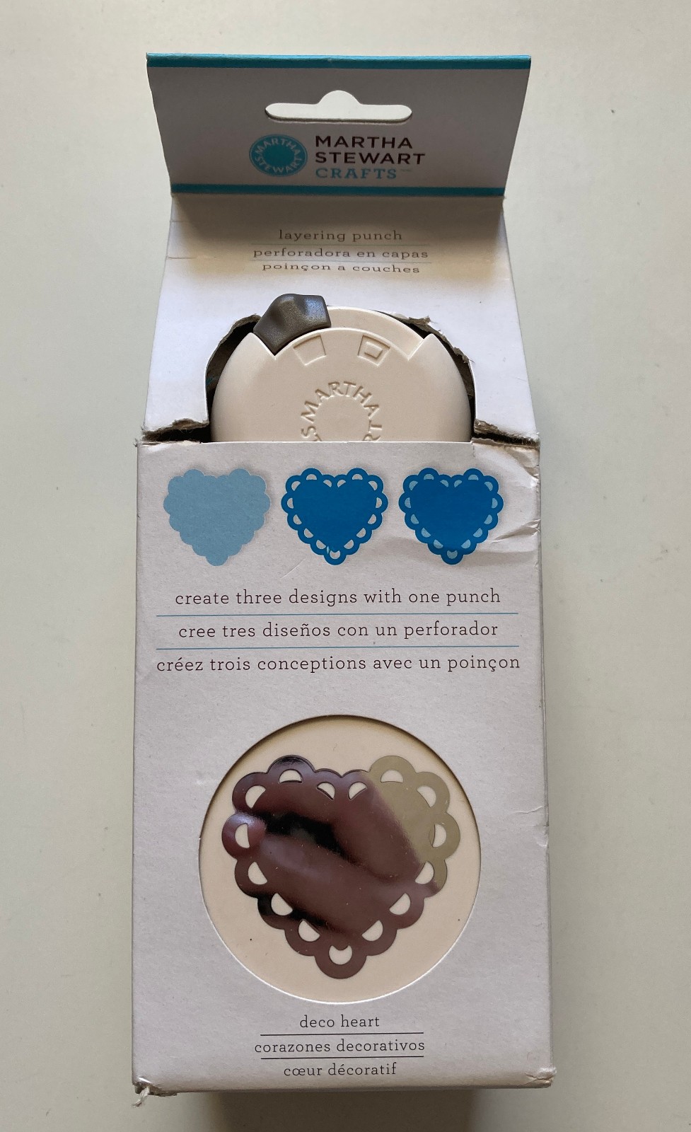 Martha Stewart Crafts - Deco Heart Layering Punch - Brand New - Torn Box