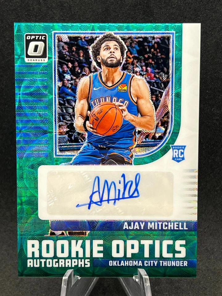 2024-25 Donruss Optic Ajay Mitchell Green Scope RC Rookie Optics Auto /25 SP - Image 3 of 4