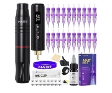 Mast Tour2 Pro Wireless Tattoo Gun Pen Kit with Cartridges and Power Supply