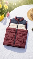 The Children's Place Boys Puffer Vest - Colorblock Maroon, Navy  Cream - 10/12