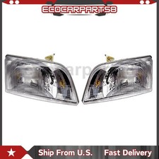 2x Left Right Headlight Assembly For 2007-2014 Blue Bird Vision School Bus