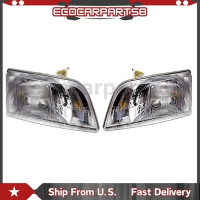 2x Left Right Headlight Assembly For 2007-2014 Blue Bird Vision School Bus