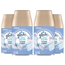 Glade Automatic Air Freshener Refill Clean Linen 6.2oz 4-Pack Odor Eliminator