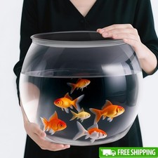 Large 5 Gallon Fish Bowl Durable Shatterproof Round Aquarium Aquatic Life Decor