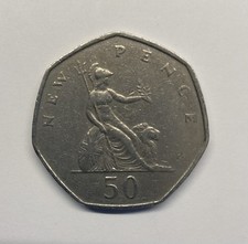 UK 50 New Pence 1970 Elizabeth II Britannia Coin WCA B238