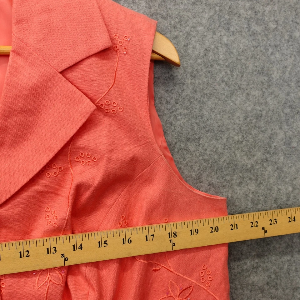 Dressbarn Pantalón Traje Mujer 14W 1X Rosa Salmón Blusa Cuentas Verano 32x27 Foto 4 de 4