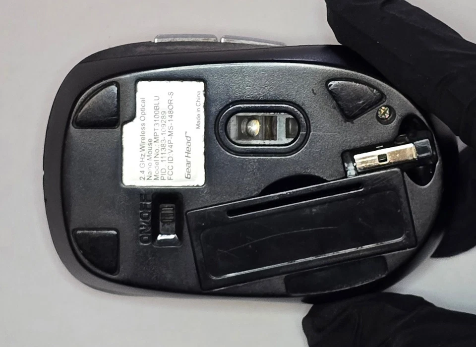 Gear Head 2.4GHz Wireless Optical Nano Mouse MPT3100BLU w/ USB Receiver – Blue - Image 3 of 3