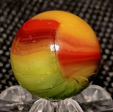 Vitro Agate Superior Shooter Marble. .73" Mint. Nice Color Combo Blends