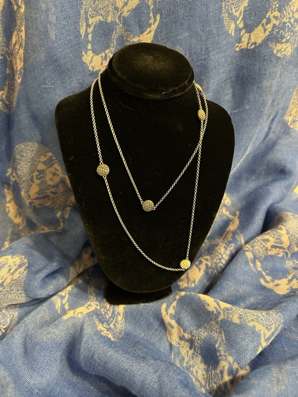 Sterling Silver Circular Marcasitce necklace 10.0… - image 3