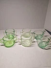 Vintage Green Depression Glass Uranium Assorted Cream And Sugars (6)