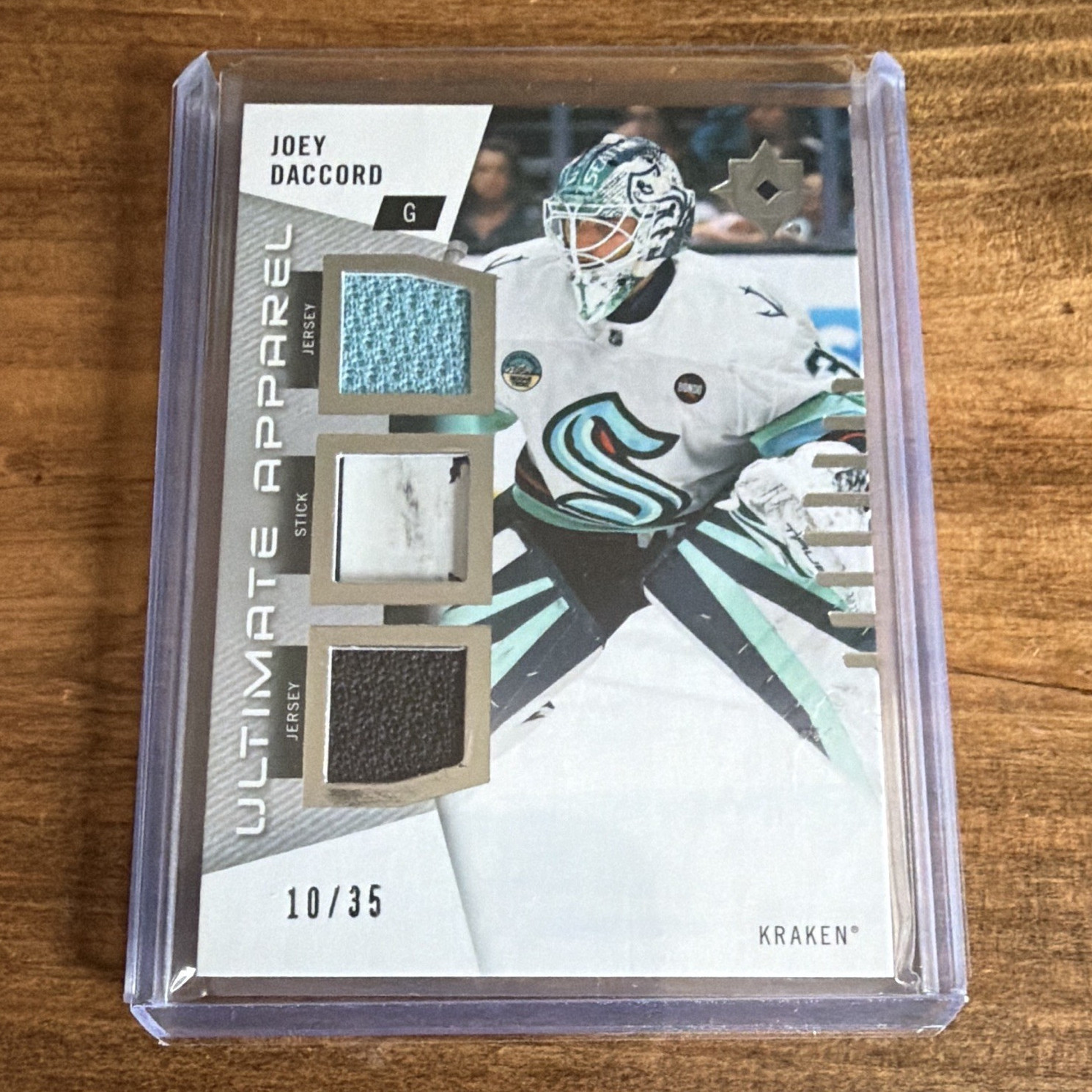 Upper Deck Ultimate Apparel UA-JD Joey Daccord 10/35 Kraken