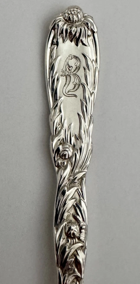 "TENEDOR DE CÓCTEL DE MARISCOS TIFFANY CRISANTEMO ESTERLINA 5 3/4"" ANTIGUO MONO FLORAL" Foto 2 de 4