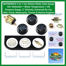Universal 3-in-1 Auto Gauge Voltmeter Water Temp Oil Pressure - 2 Diameter