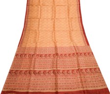 Sushila Vintage Indian Saree 100 Pure Silk Printed 5 YD Soft Craft Fabric