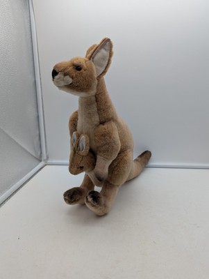 2000 HANSA Thomas Boland & CO Red Kangaroo & Joey Sitting Plush Animal Stuffed