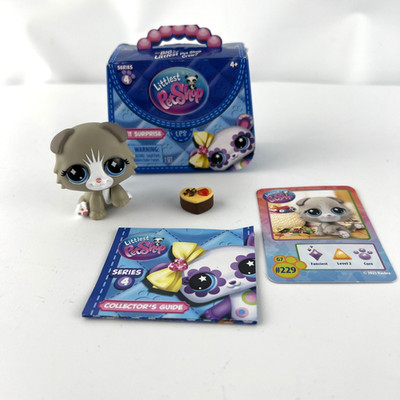 Littlest Pet Shop LPS G7 Scottish Fold Grey Cat #229 Series 4 Blind Box RARE