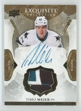 2016-17 UD Exquisite Collection Endorsements Relics Patch Timo Meier RC Auto