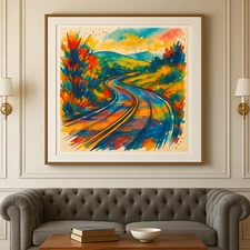 Digital Wall Art – Watercolor Landscape Digital Wall Art for Adventure & Calm