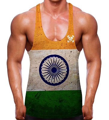 INDISCHE FLAGGE BODYBUILDING WESTE STRINGER INDIEN TEAM GEWICHTHEBEN MÄNNER TRAINING