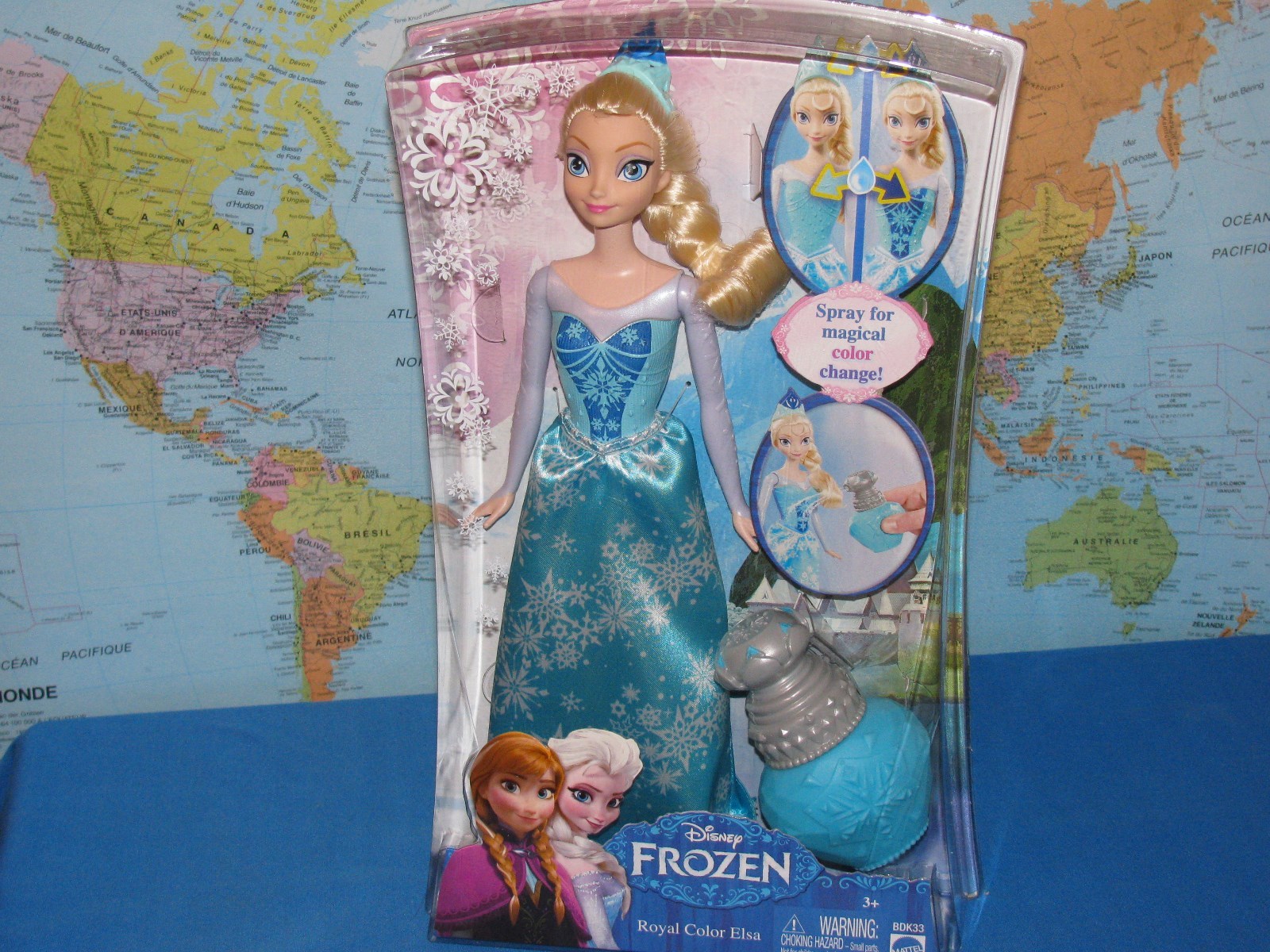 DISNEY FROZEN PRINCESS ROYAL COLOR CHANGE ELSA BDK33 DOLL MATTEL *BRAND ...